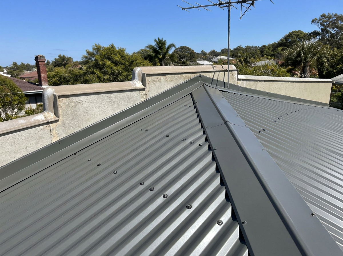 Same roof re-sheeted in Woodland Grey Colorbond with new fixings